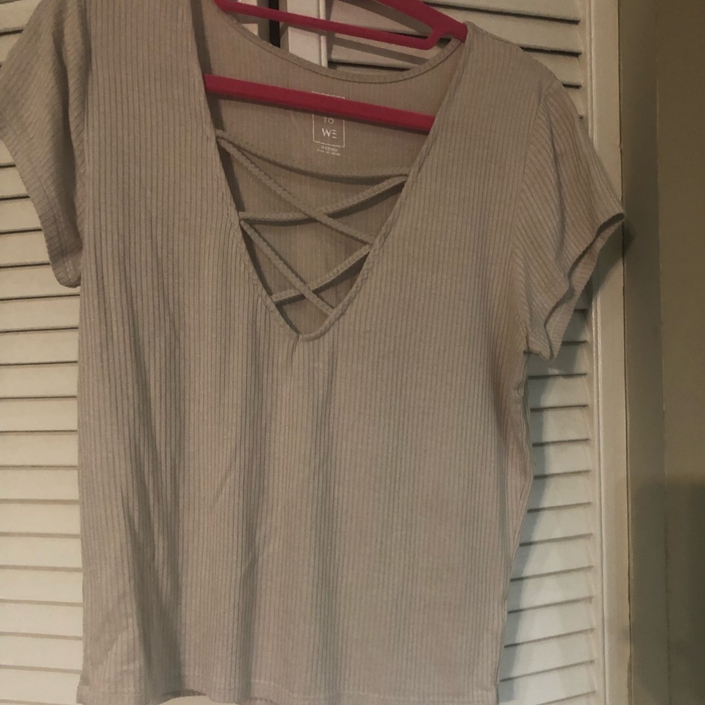 Cropped cut out blouse